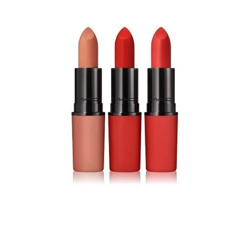 Burbujas y arcos cosméticos MAC ¡Tres saludos! Juego de regalo trío de lápiz labial nuevo en caja Foto 2 de 2