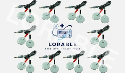 Premium 20 Carbon Electrodes & 10 Cables For Electro-Therapy Unit