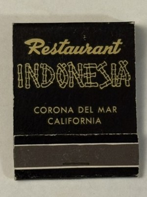 Restaurant Indonesia Full Matchbook Corona Del Mar California Polynesian Girl