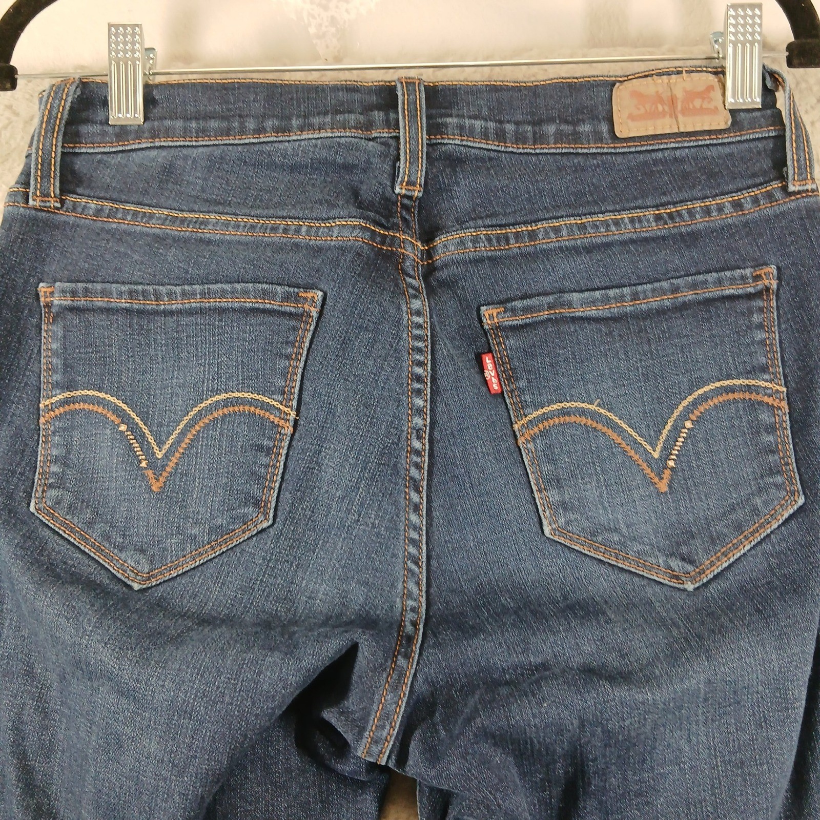 Levi's 529 Curvy Bootcut Jeans Dark Wash Stretch Denim Size 8 Short Blue image 10