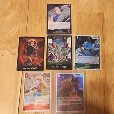 One Piece Card Game Mixed Lot 6 Cards Crocodile Jinbe Hibari Foxy Regular Foil