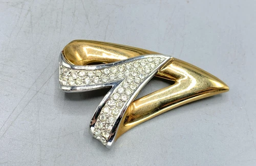 Swarovski: spilla cuore accentato cristallo bicolore