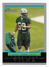 2004 Bowman Rookie Jonathan Vilma New York Jets Football Card #257 RC. rookie card picture