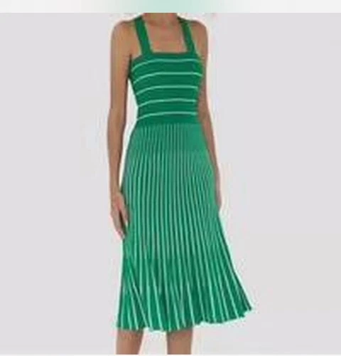 Alexis Dress Size Small Green And White Knit 