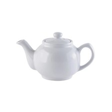 Image of White Gloss 2 Cup Stoneware Teapot Price & Kensington 450ml With Non Drip Spout
