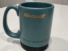 Vintage Microsoft Executive Briefing Center Mug – Teal/Gold – Made in USA