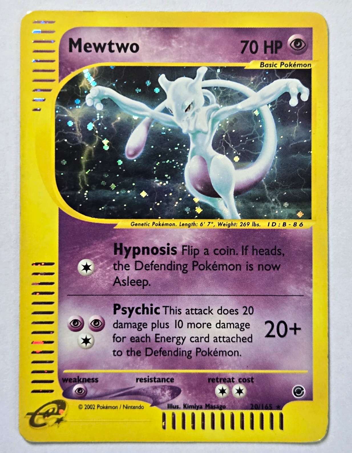 Mewtwo 20/165 Expedition Holo Swirl  Rare