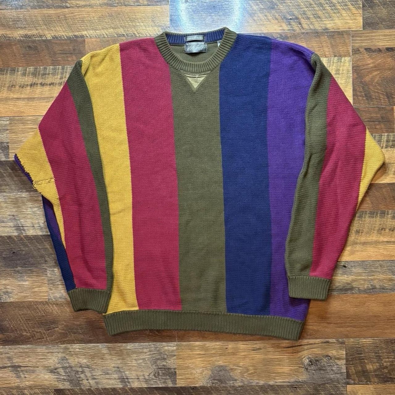 Vintage 90s Color Block Pullover Crewneck Sweatshirt Size Medium | eBay