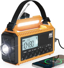 5000 Emergency Weather Radio with AM/FM/NOAA/SW, 5 Ways Powered Solar Hand Crank