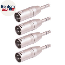 4 Pack 1/4" TRS to XLR Adapter, Balanced Quarter Inch 6.35Mm Male to XLR Male Ad