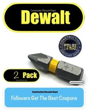 Pack of 2 Dewalt 1 Phillips PH1 1in. MAXFIT ULTRA Bit Set IMPACT 1" Drill Bits