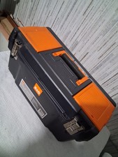 B&Q Plastic Tool Box With Metal Latches Carry Handle DIY Tool Storage Case