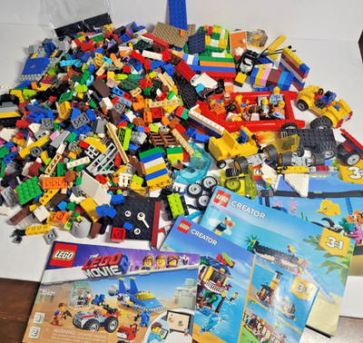 LEGO Bulk 5lb Mix Lot Minifigures, Wheels, Windshields, Cars, Batman, Robin
