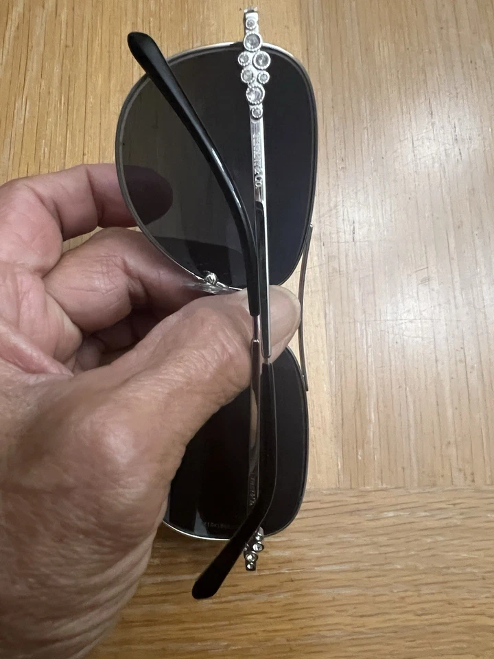 Очки солнцезащитные Tiffany черные/синие с кристаллами - Изображение 3 из 4