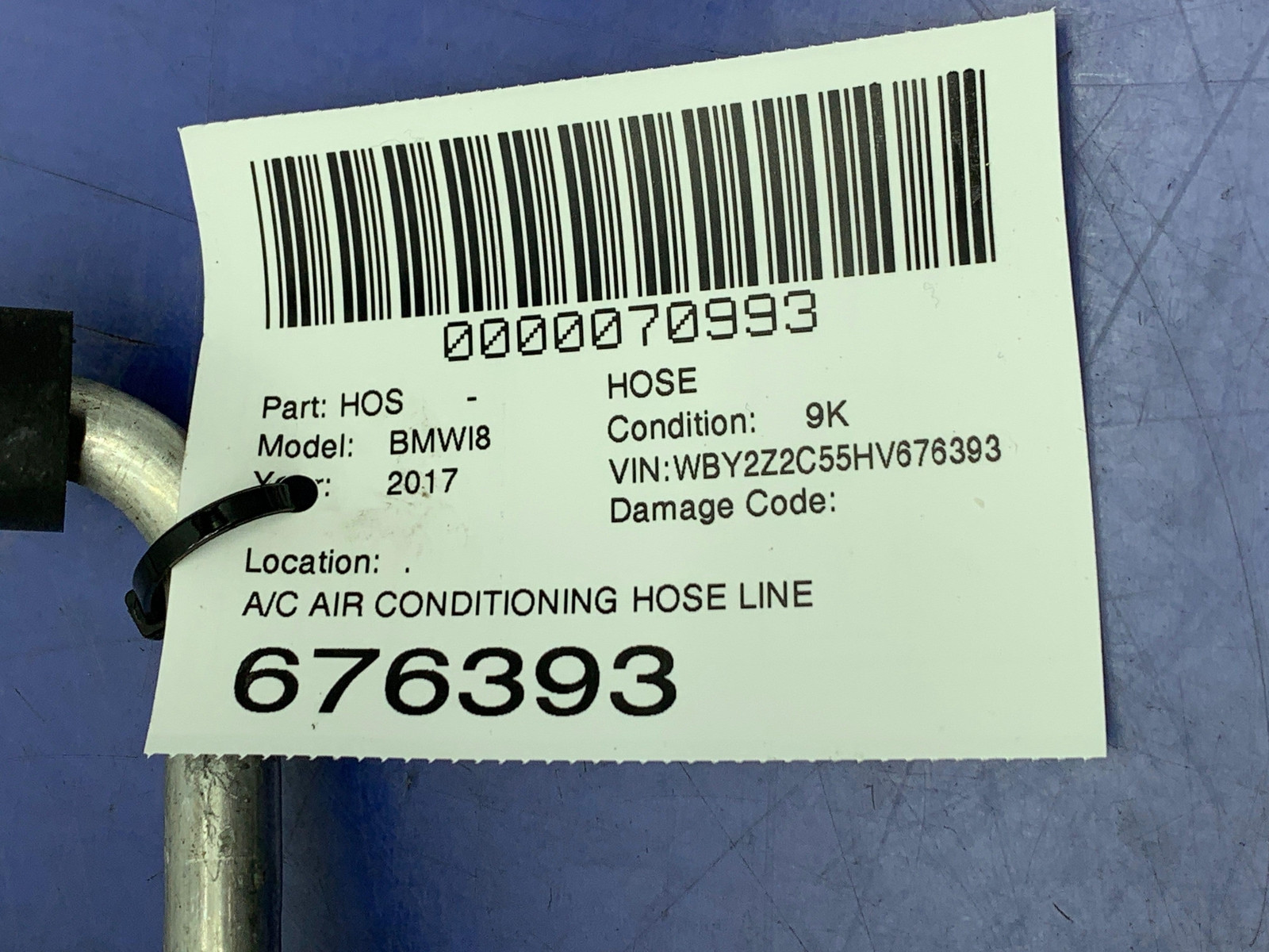 BMW i8 2017 Ac hose