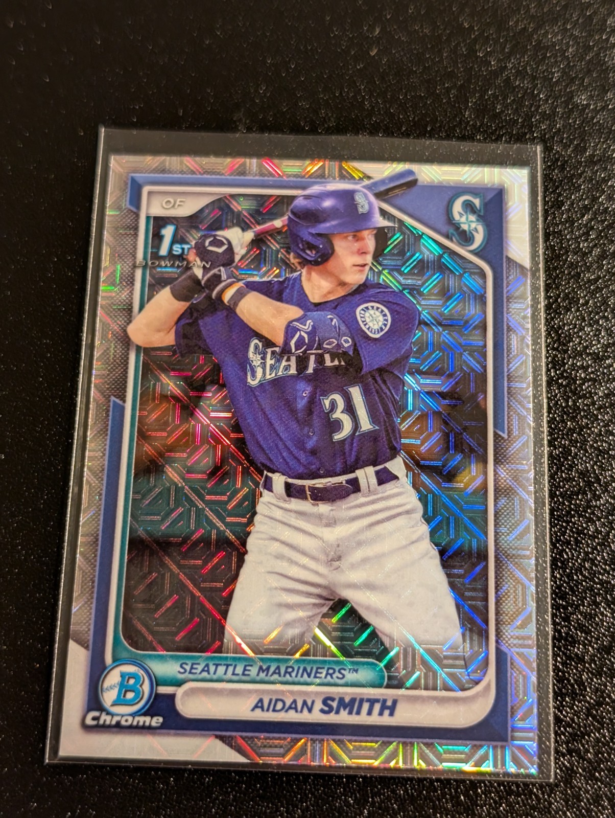 2024 Bowman 1st Chrome Mojo Refractor Aidan Smith Seattle Mariners #BCP-45