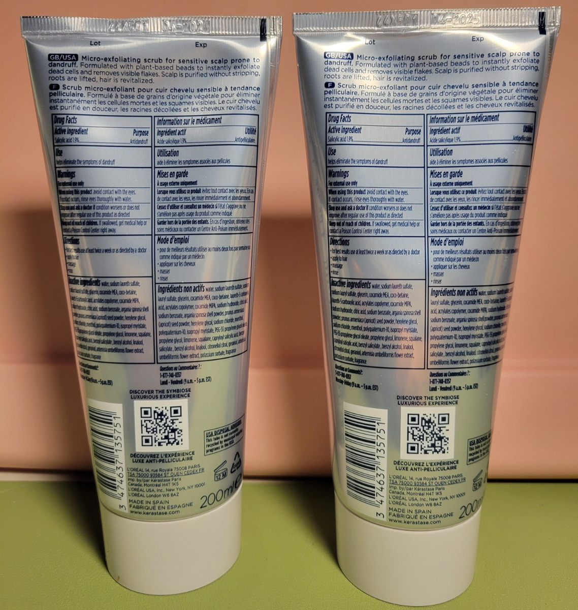 【m】 LOT Of 2 Kerastase Symbiose Scalp Renewal Micro-Exfoliating Scrub