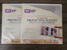 BRAND NEW Westrim Crafts Lot Of 2 10 Slip On Protective Sleeves 12"x12" 1999
