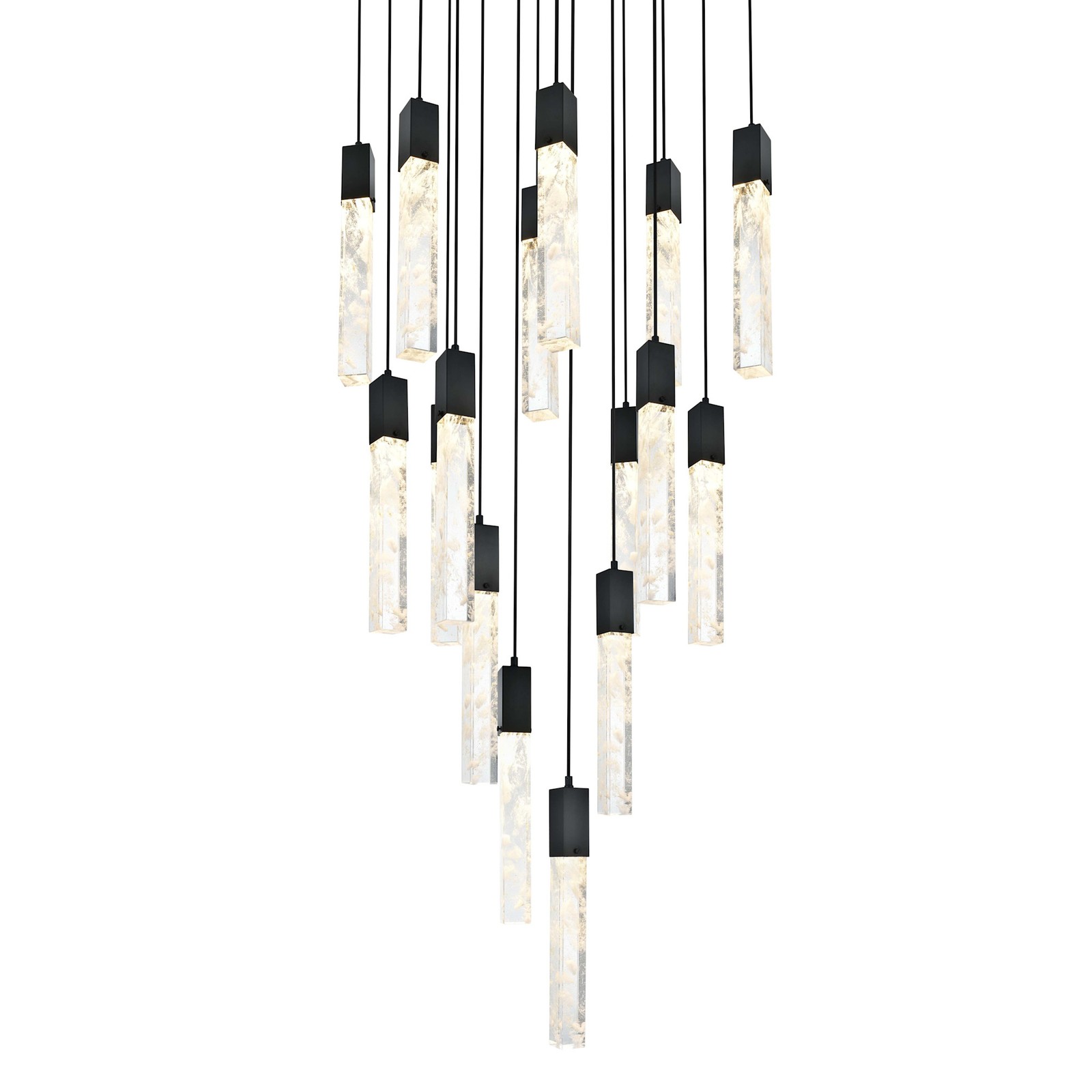 Elegant Black Aurora 2088G30 30-Inch Crystal Multi-Light Pendant Lighting