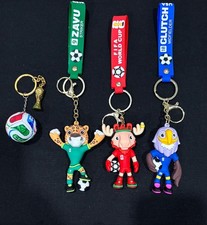 World Cup 2026 Mascot Keychain Soccer Key Ring Bag Charm. Set of 4