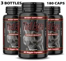 Thai Agra Mens Health Dietary Supplement Organic 180 Vegetable Capsules Non GMO