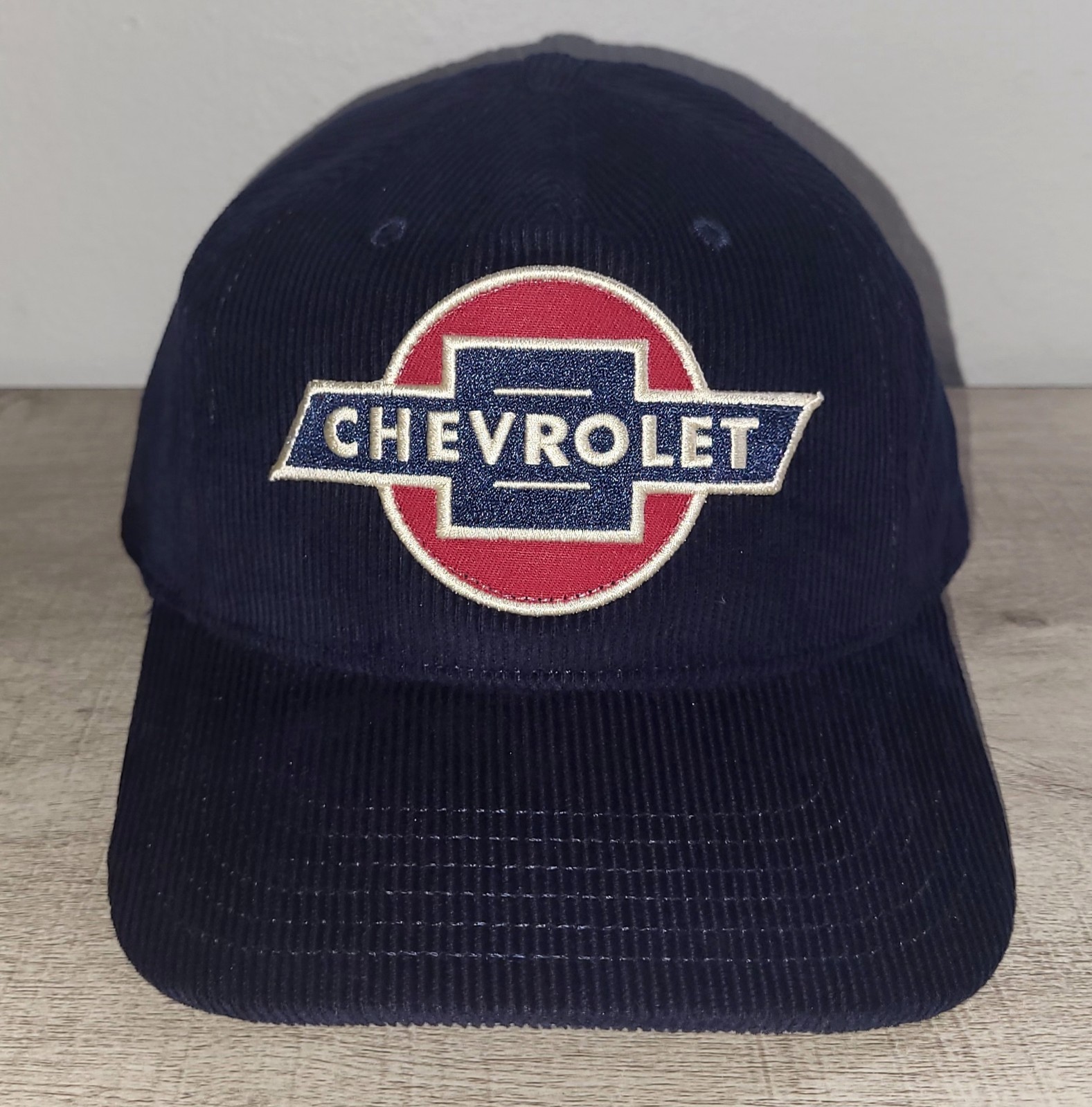 Chevrolet GM Car Truck Motors Navy Red Logo Licensed Mens Sn