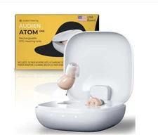 Audien Atom One OTC Hearing Aids - Wireless, Rechargeable, and Comfortable