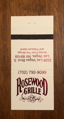 Rosewood Grille Las Vegas, Nevada Matchbook Cover (N1)