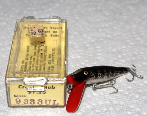 Vieux Leurre Vintage ! Pikie Creek Chub 2 1/4 Pouces Avec Sa Boîte Et Papier D'époque – Superbe Appât De Collection