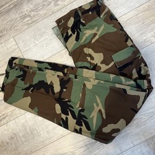 VTG USGI Woodland Camo Cargo Pants Men  s 31-35W 321/2L Ripstop Rugged