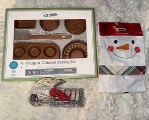 NEW Pottery barn kids copper baking set, cooking tool, and apron
