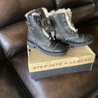Harley-Davidson Women's Black Leather Faux Fur Lined Ankle Bootie Zip