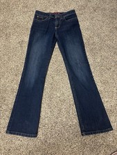 Wrangler Dark Wash Bootcut Jeans Girls 14 R Flap Back Pockets Workwear