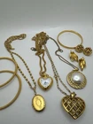 Vintage Gold Tone Jewelry Lot Trifari Bracelet Kramer Earrings Locket Watch