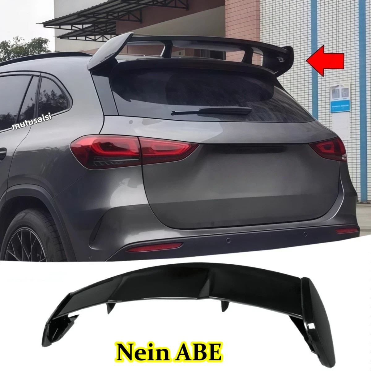 Spoiler de toit aérodynamique Mercedes GLA H247 en ABS noir