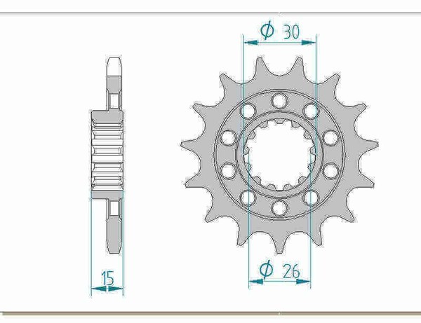 BMW S1000 RR R XR Afam Ritzel 15 ZäHne Stahl 166800 PAS 525-46000863-image
