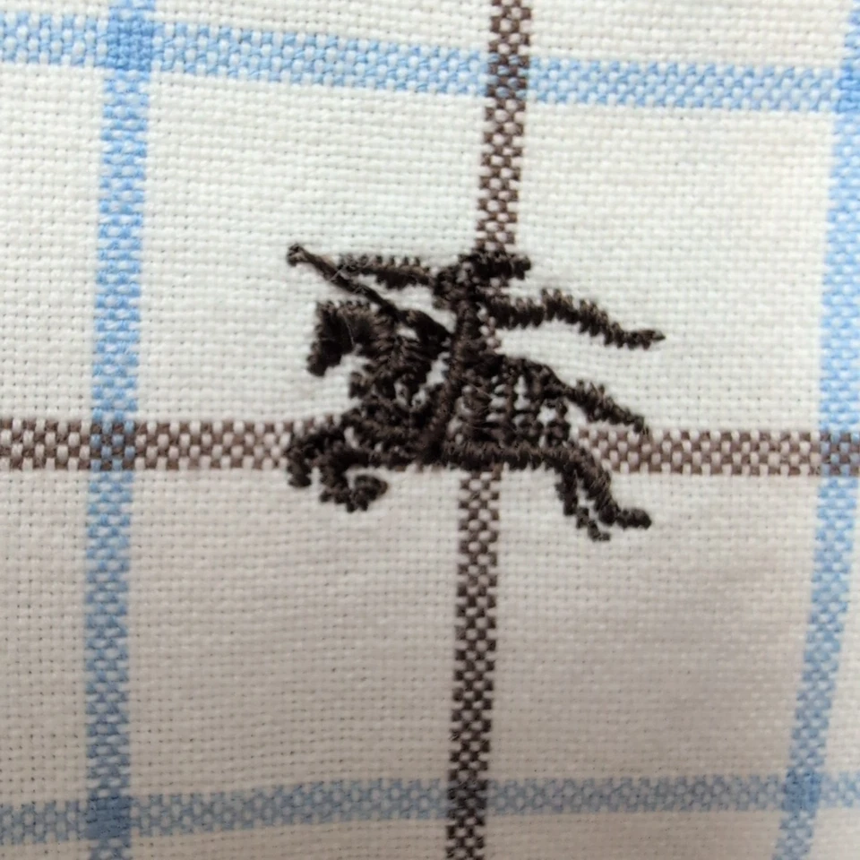 Chemise BURBERRY Blanc Carreaux Bleu Marron Taille 14 XS Homme Coton - Photo 4/4