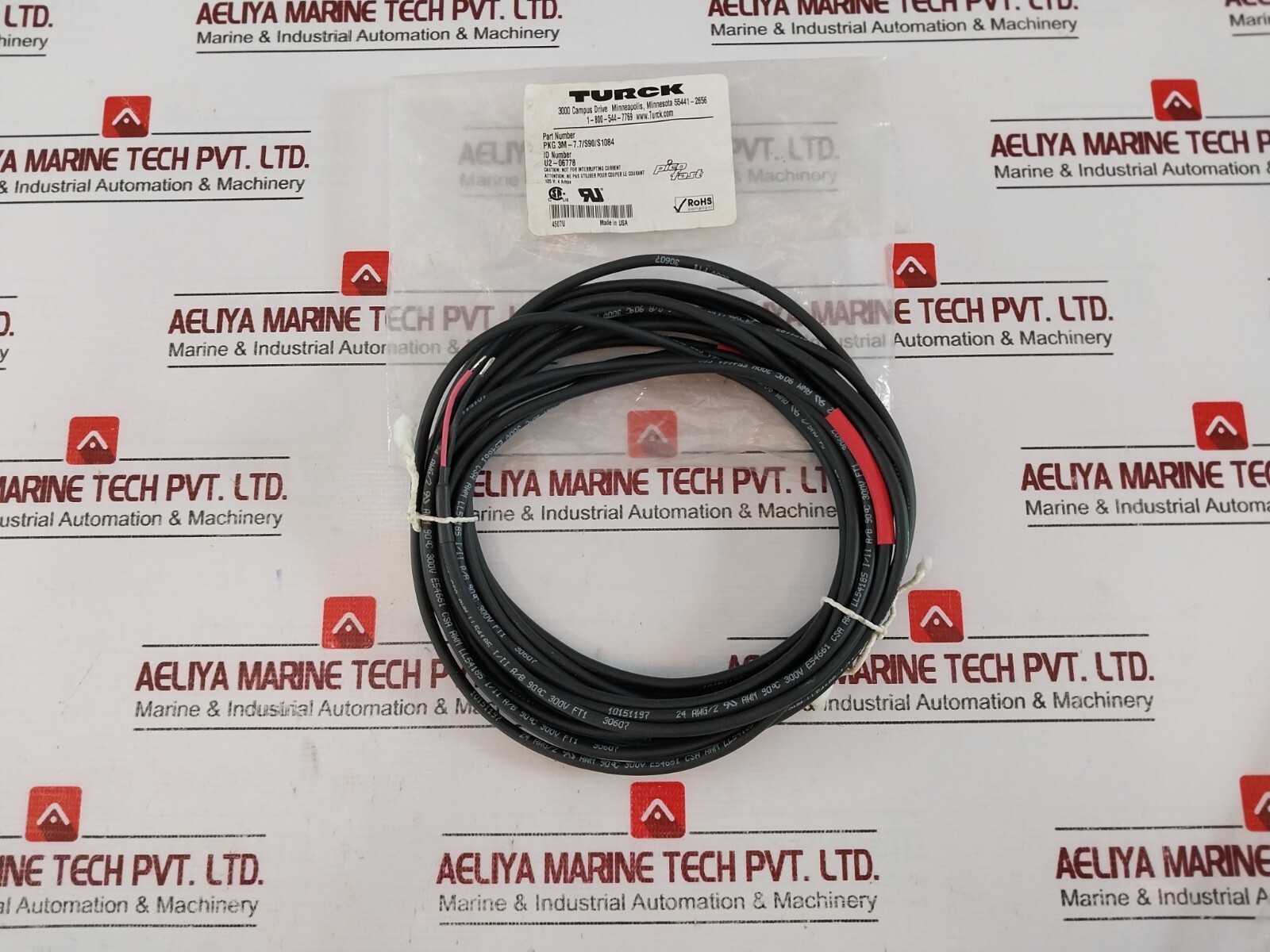 Turck PKG 3M-7.7/S90/S1084 Molded Cordset Cable 7.5 Meters