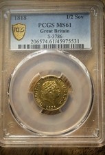 1818 Gold Half Sovereign