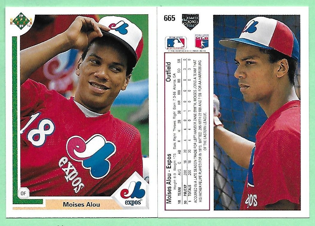 1991 Upper Deck Moises Alou #665 Montreal Expos👍