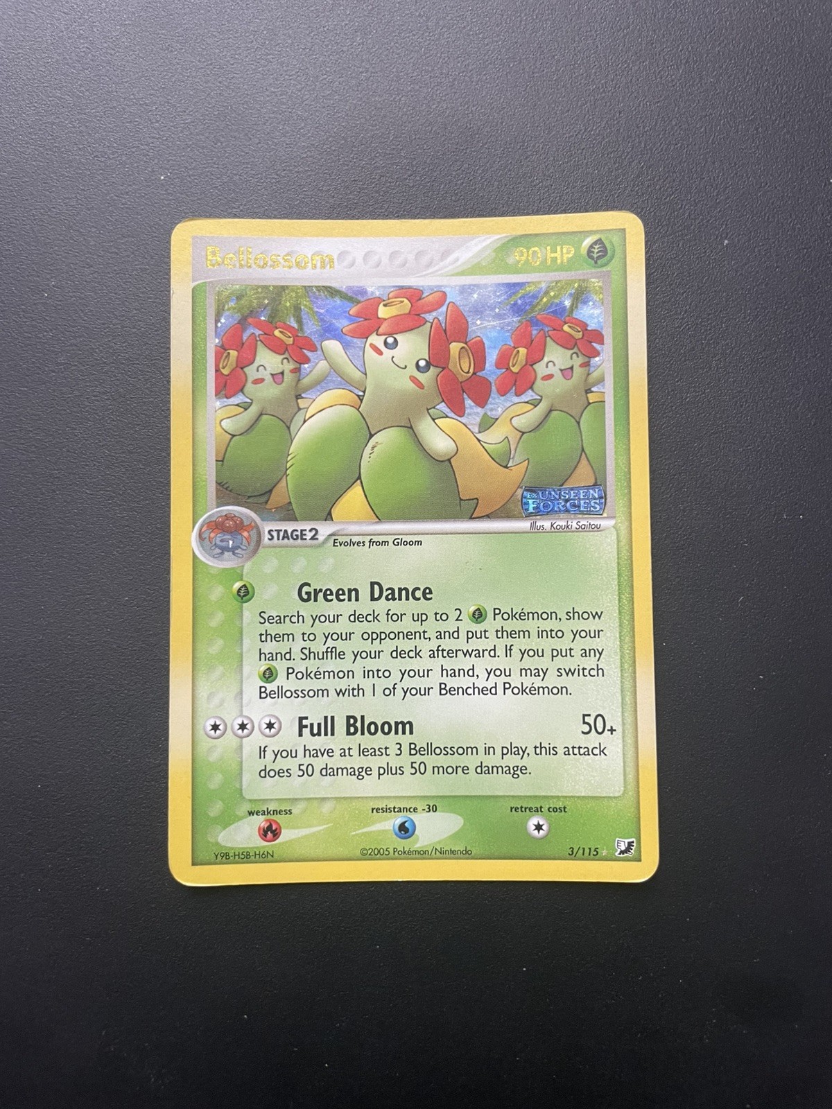 Bellossom 3/115 EX Unseen Forces - Reverse Holo STAMPED (Gold Name) ENG
