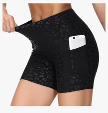 High Waist Yoga Shorts for Women Tummy Control Fitness Athletic Workout Runni...