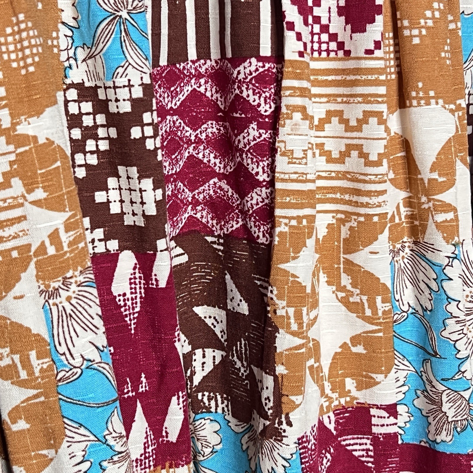 CATO Multicolor Aztec Print Patchwork Peasant Sty… - image 2