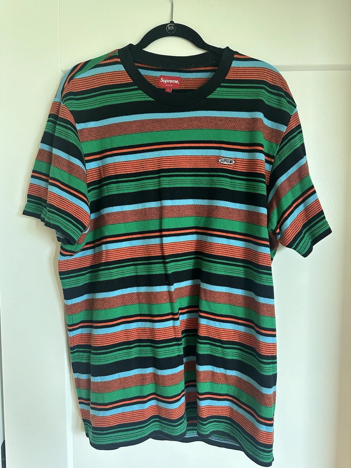 T shirt homme à rayures Supreme taille Large