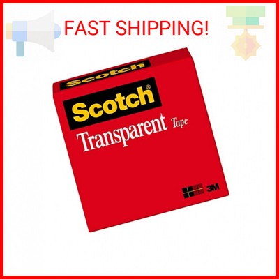 Scotch Transparent Tape, 1 Box, 1/2 in x 1296 in (600)