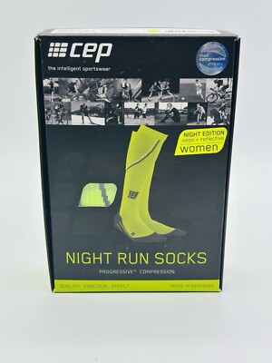 CEP Women's Night Run Compression Socks (Neon/Reflective Green) Sz IV WP413 New