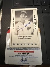 Autographed 1979 Diamond Greats Baseball Card Washington Senators George Myatt