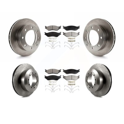 Front & Rear Ceramic Brake Pads & Rotors Kit for 1999 Ford F-550 Super Duty