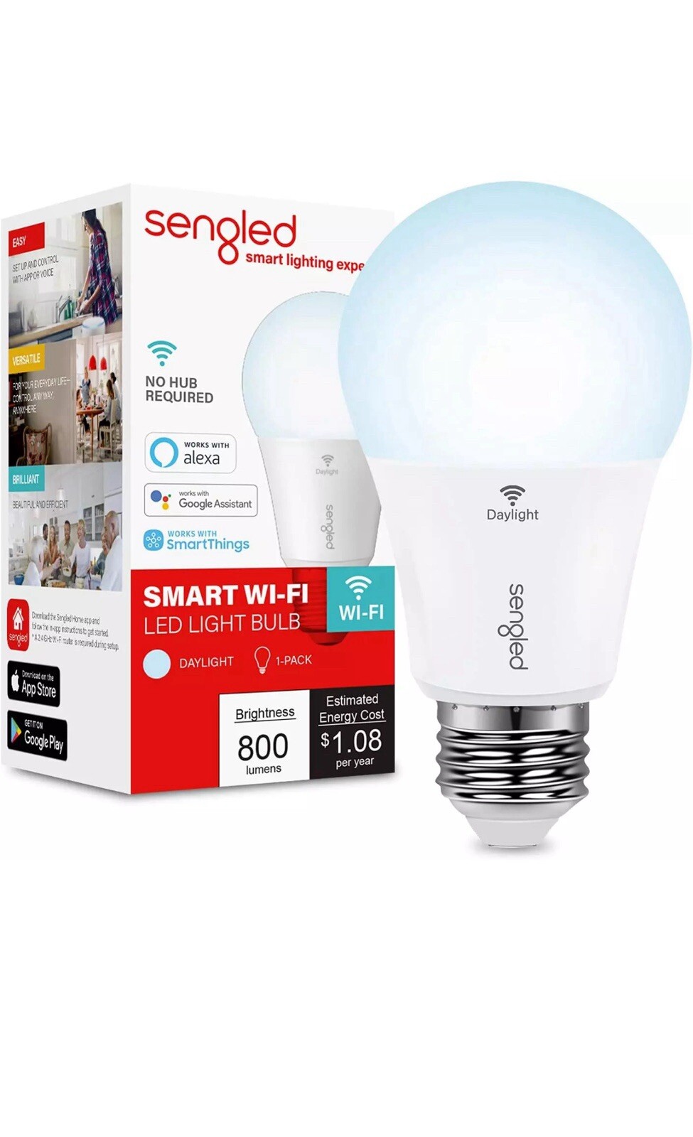 No Hub Required, Smart Bulbs 2 Pack