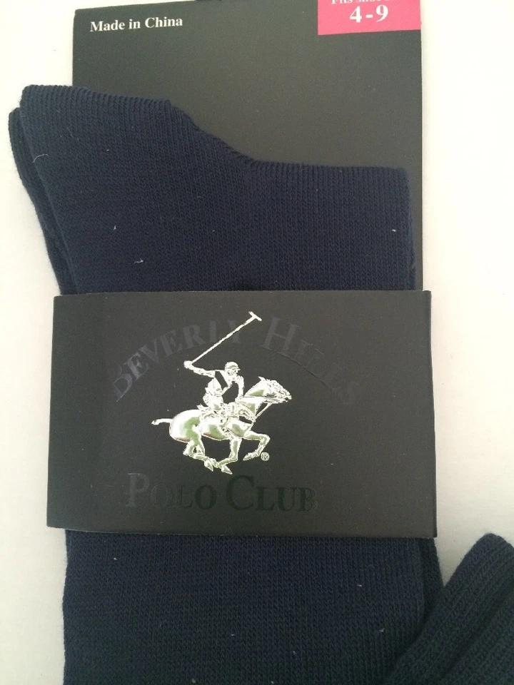 1-ПАРА НОСКОВ ЖЕНЩИН КОЛЕНА BEVERLY HILLS ПОЛО КЛУБ 4-9 КОМПЛЕКТ НОВЫЙ С ЯРЛЫКАМИ СИНИЙ - Изображение 3 из 4